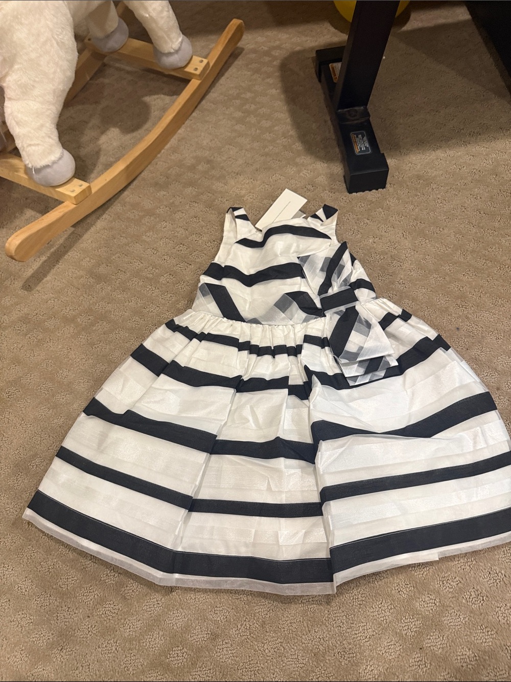 Janine and Jack formal black and white striped dress